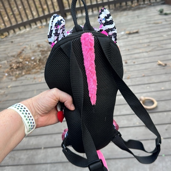 NWT Ty Zoey Sequin Zebra Plush Backpack - Picture 3 of 5